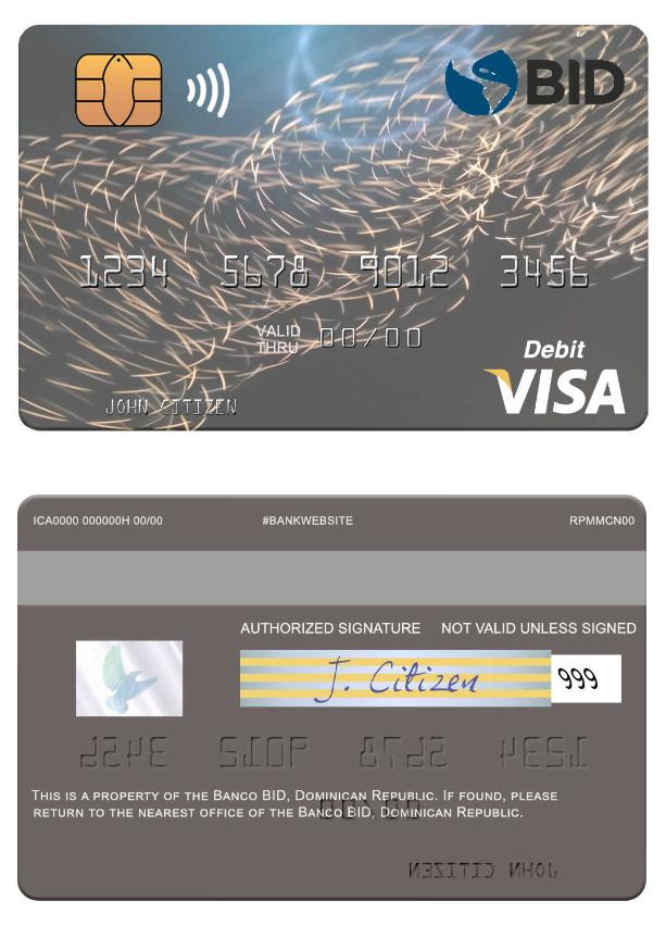 Dominican Republic Banco BID visa debit card